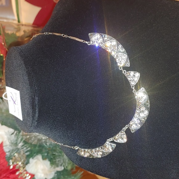 Anne Koplik Pella Art Deco Greige Collar Necklace - Picture 10 of 16